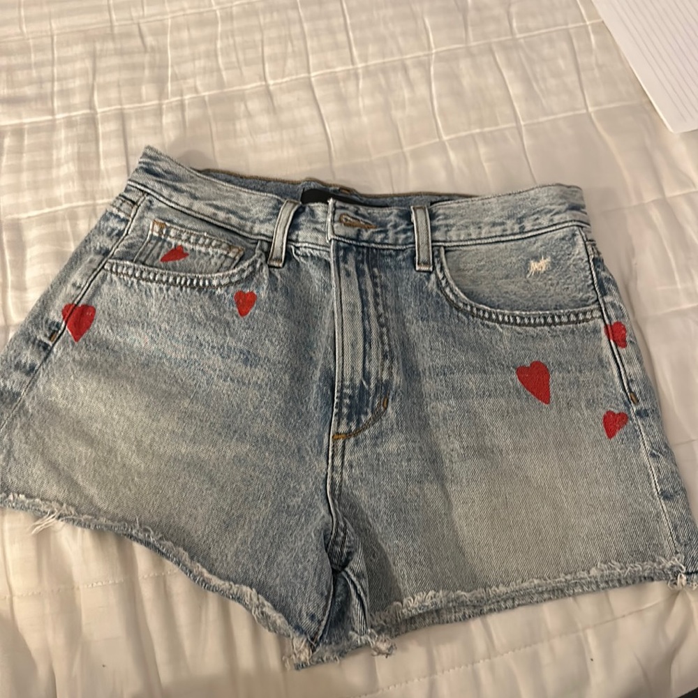 Joes x Stephanie Gottlieb denim heart denim shorts